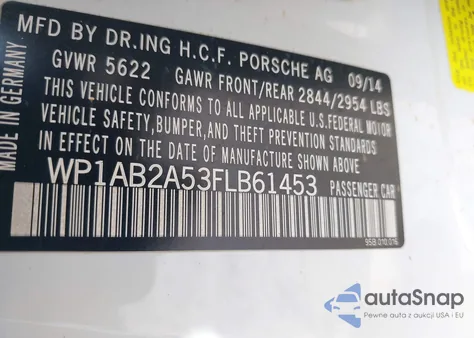 2015 Porsche Macan S из США, поврежденный, VIN WP1AB2A53FLB61453